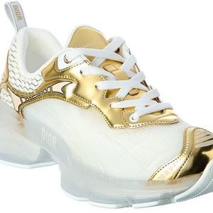 Authentic Dior Gold and White Vibe Sneaker size 37.5 Women